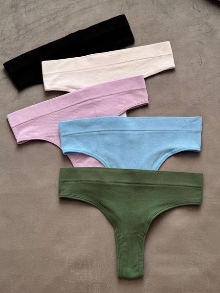 Стрінги в рубчик на високій посадці Т053 фото